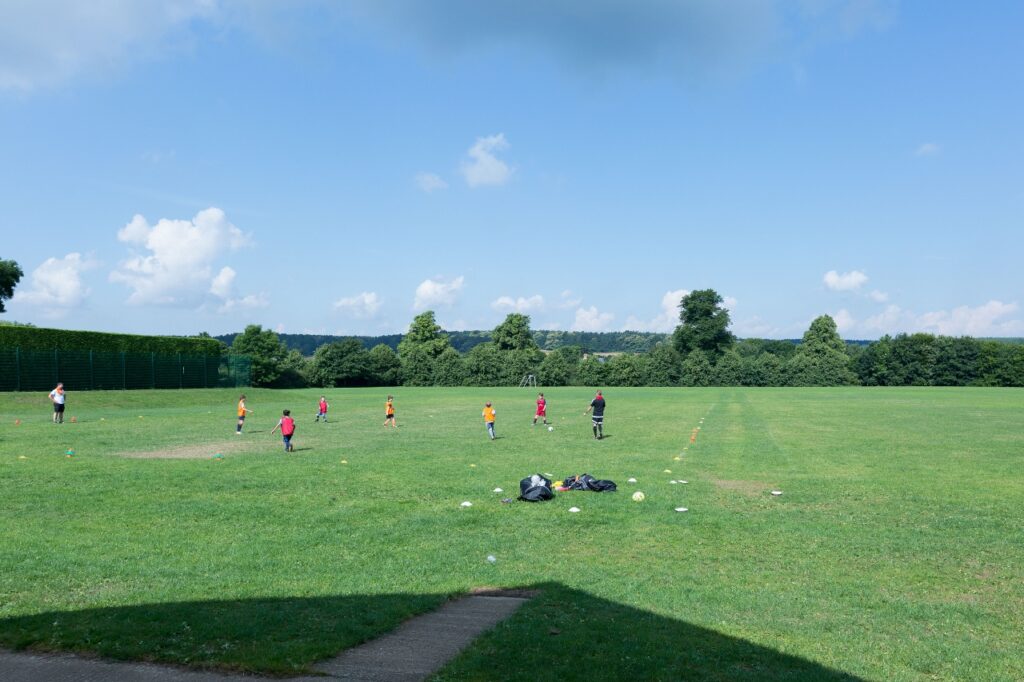 Playing fields at rear of the hall